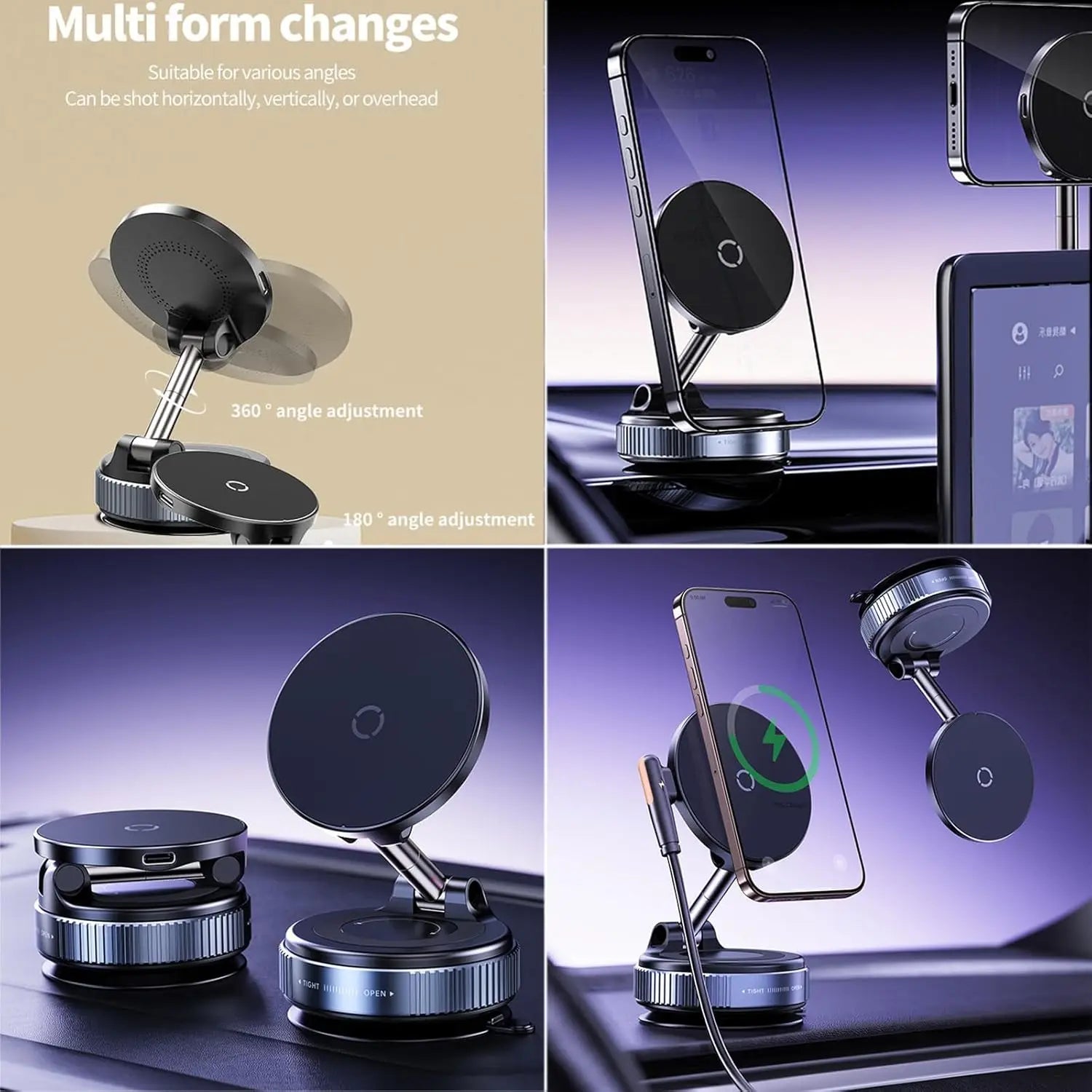 360° Kfz-Handyhalter mit Magsafe & Ladefunktion