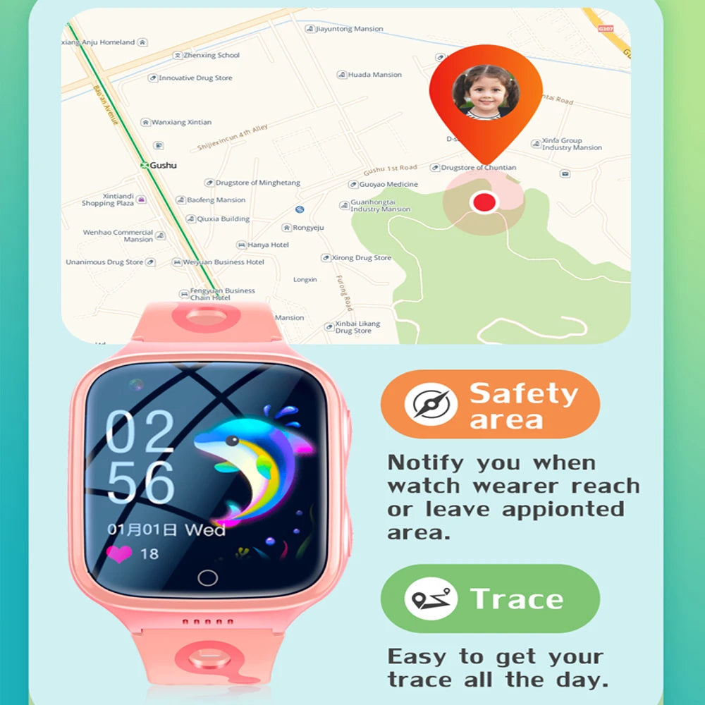 4G Kinder Smartwatch mit GPS, Videoanruf & SOS