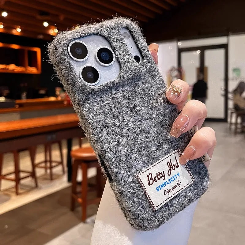 3D Herbst Winter Plüsch Hülle für iPhone 17 ProMax