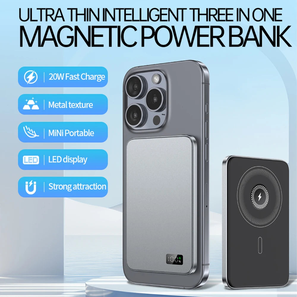 3-in-1 Magnetic Power Bank 20W