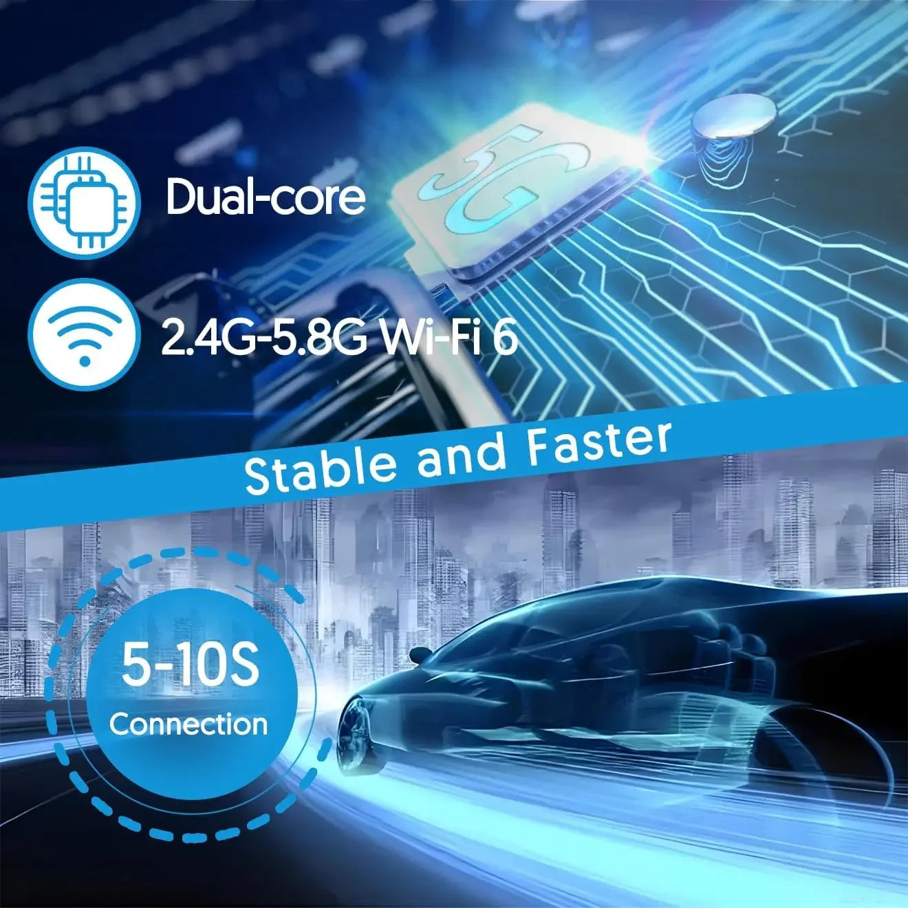 Kabelloser CarPlay Adapter 2in1 für Auto