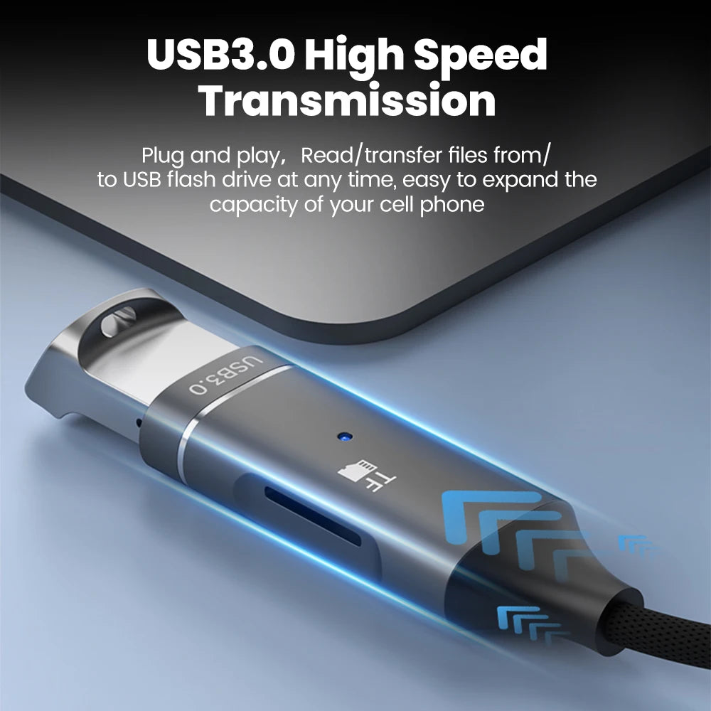 2-in-1 OTG Adapter USB-C & Lightning Kartenleser