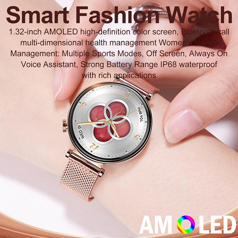Elegante Damen Smartwatch GPS NFC Fullscreen 2025
