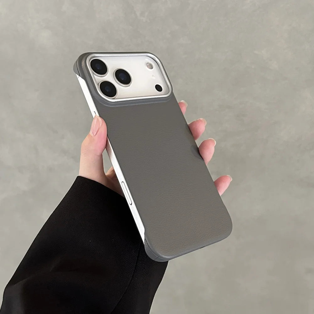 Rahmenlose PU-Leder Hülle für iPhone 17 Serie