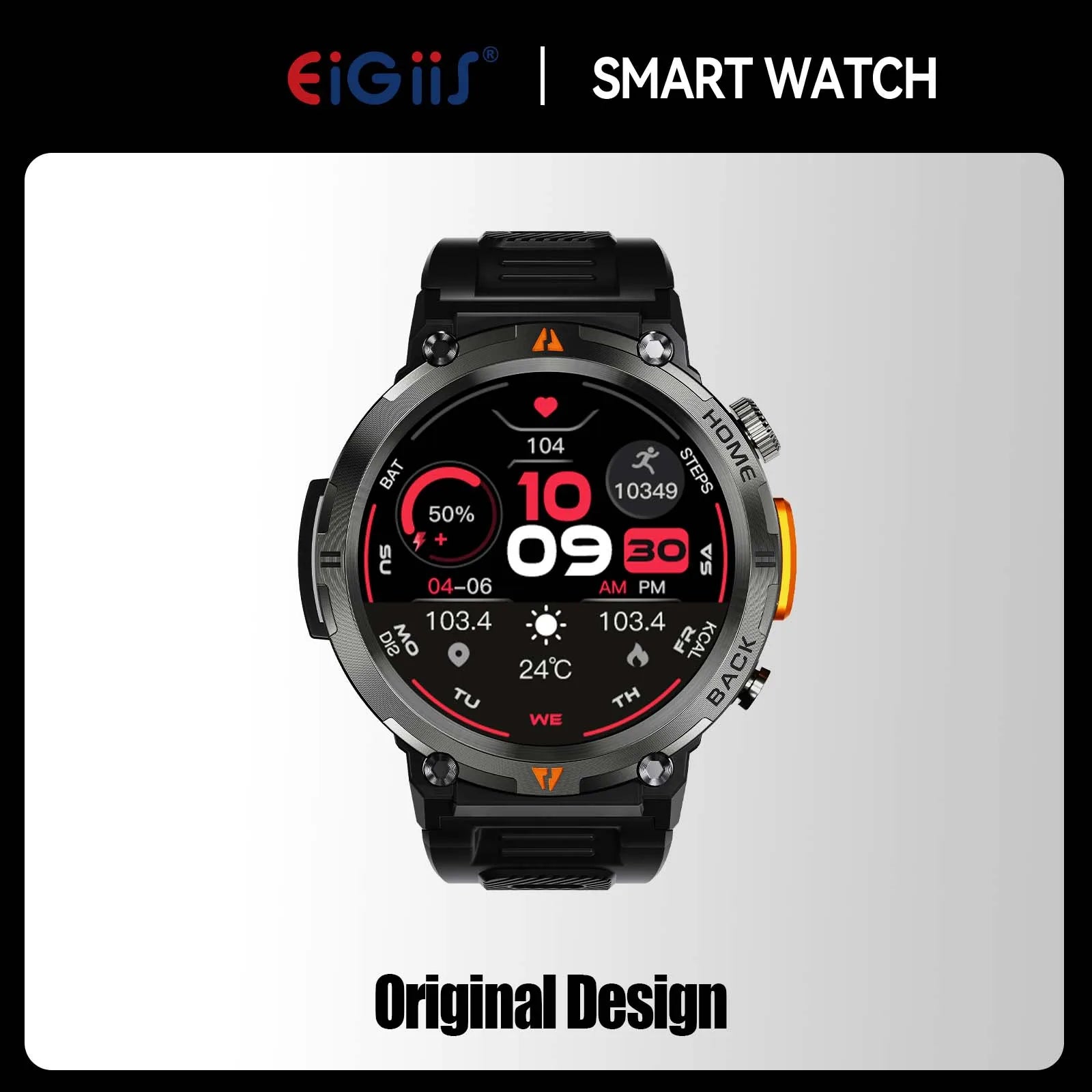 Elegante Smartwatch KE3 mit 3ATM Wasserschutz und Bluetooth-Anruf