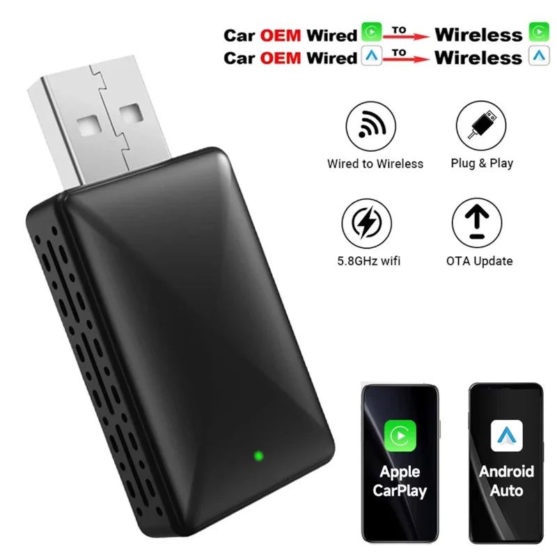 Kabelloser CarPlay Adapter 2in1 für Auto