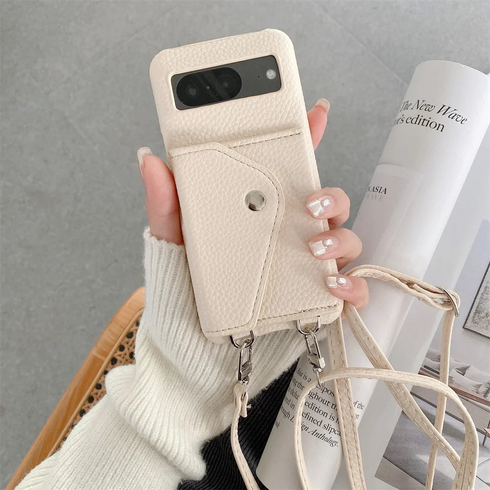 Crossbody Lederhülle für Google Pixel 8 Pro