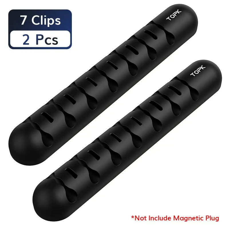 Magnetic silicone cable holder for cables