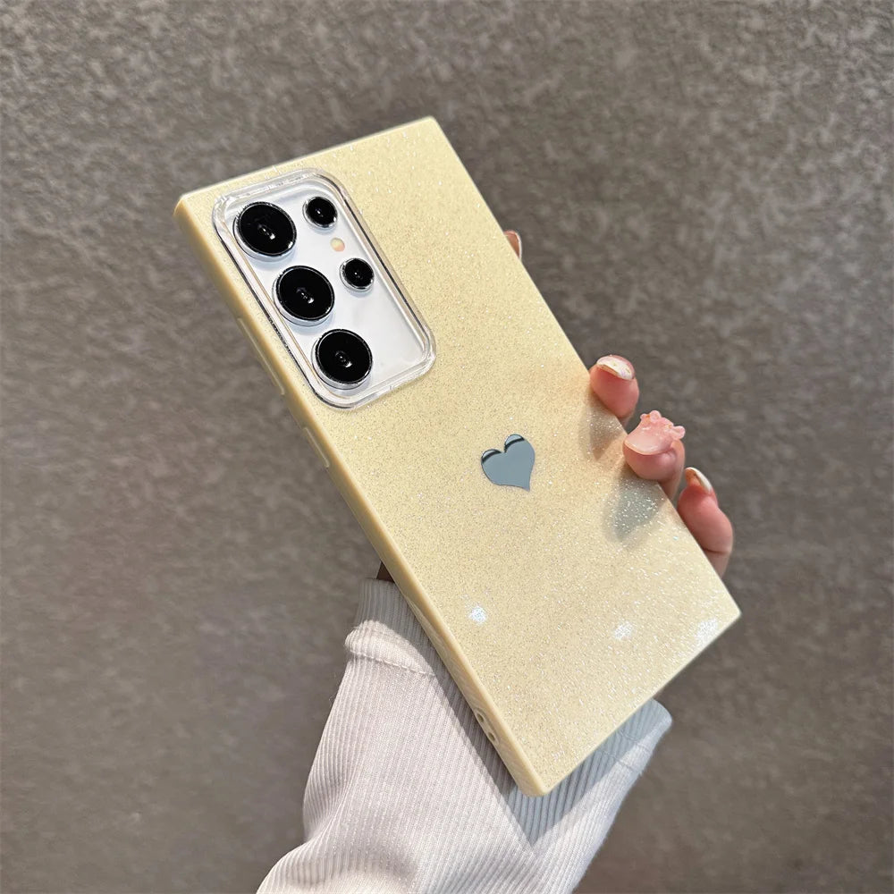 Glitzer Herz Hülle für Samsung Galaxy S25 S24 S23