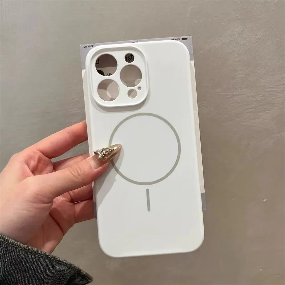 Flüssigsilikon Hülle iPhone 16–12 Magsafe