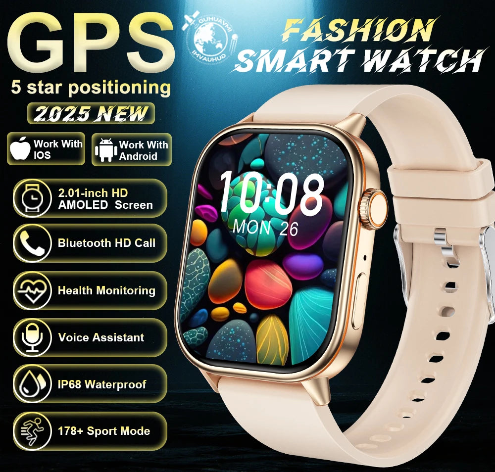 Robuste 2025 Militär GPS Smartwatch mit Taschenlampe & Bluetooth-Anruf für Android & iOS