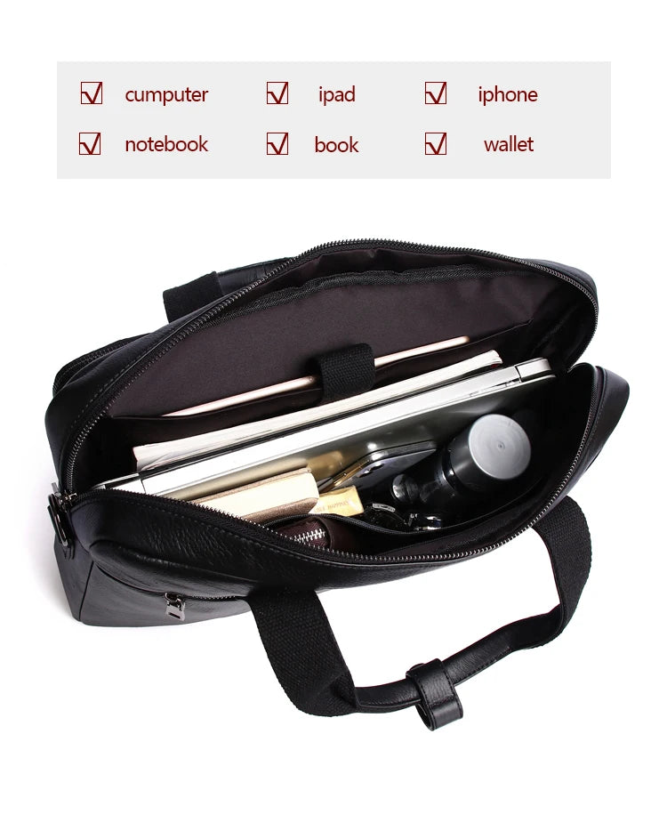 SCHLATUM Leder Business Aktentasche 16 Zoll