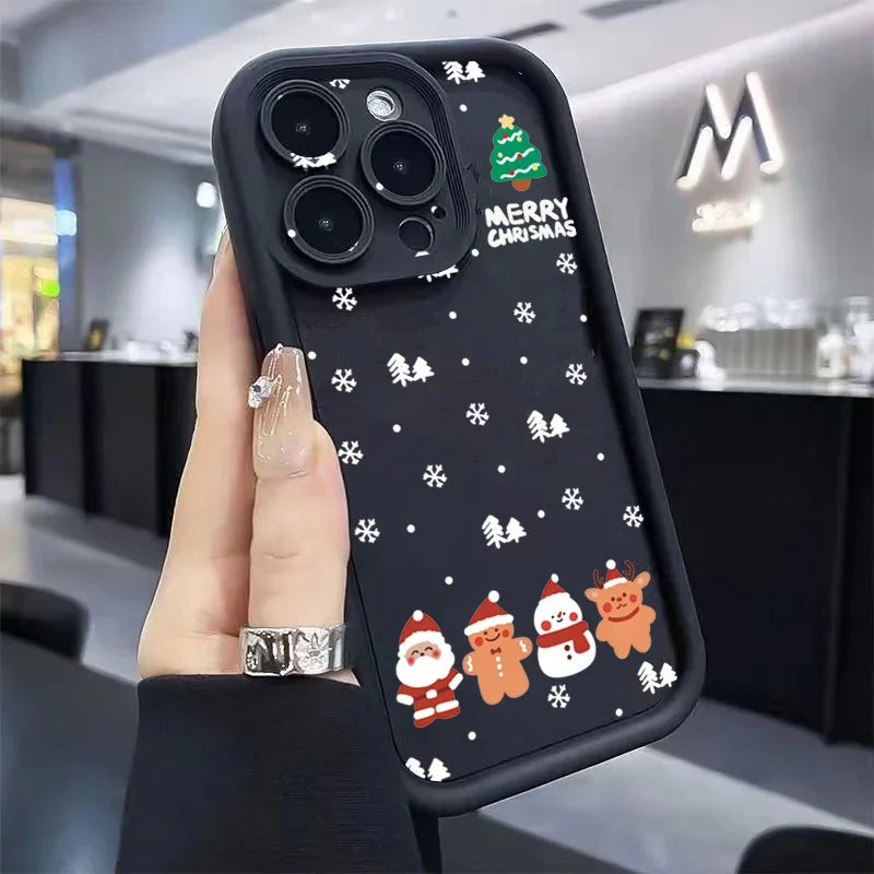 Weihnachtliche Silikonhülle mit Santa und Elch für iPhone 17 Pro Max