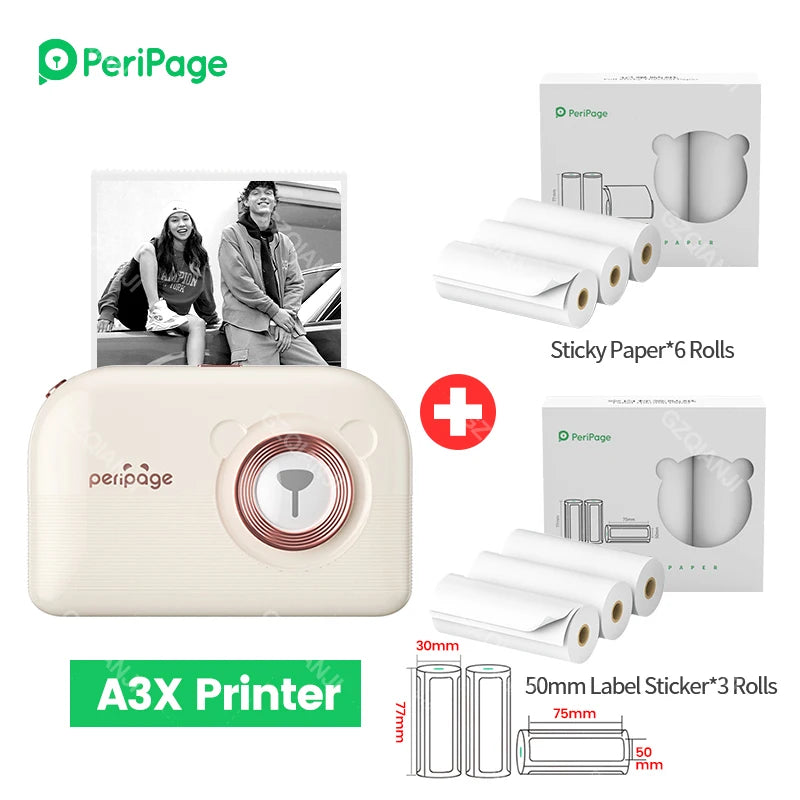 PeriPage A3X Mobiler Thermodrucker für Fotos & Etiketten