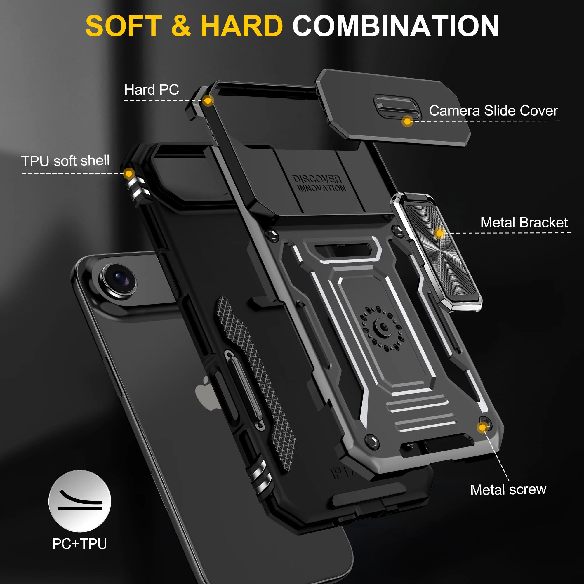 Hülle für iPhone 17 mit Ständer Ring – robust & praktisch