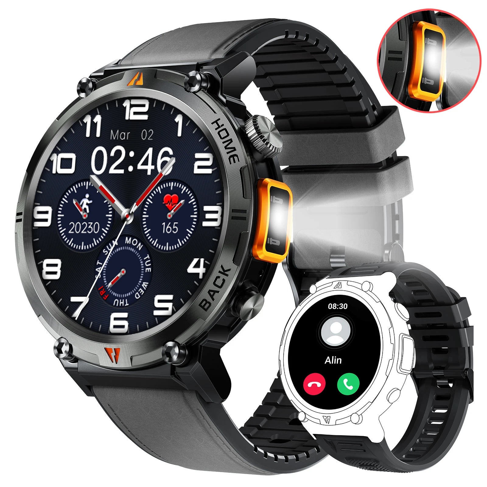 Elegante Smartwatch KE3 mit 3ATM Wasserschutz und Bluetooth-Anruf