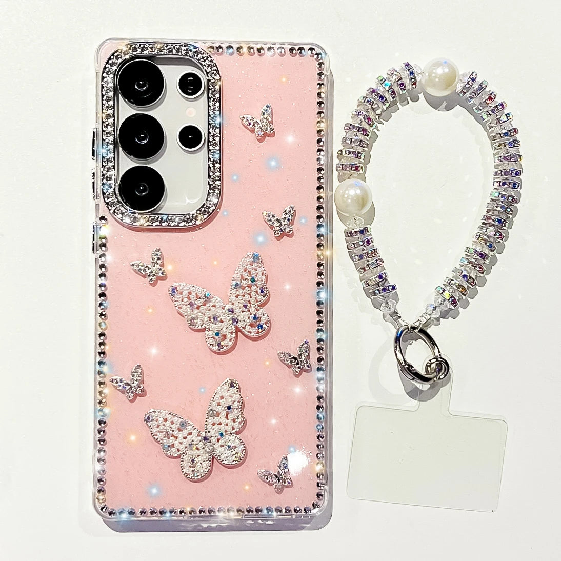 Luxus Stern Glitzer Schmetterling Hülle für Samsung S25