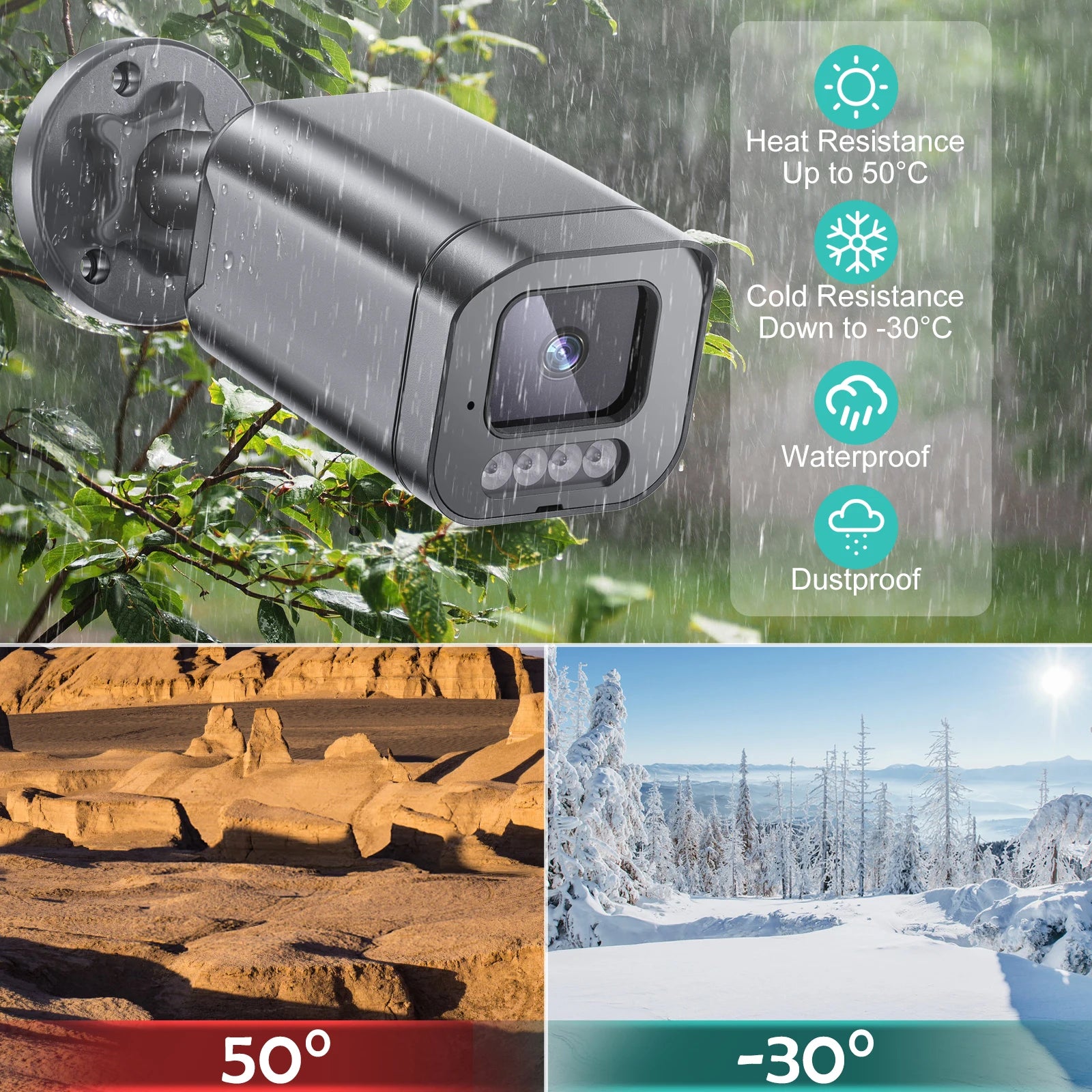 4K 8MP PoE Outdoor Camera with Audio & Night Vision Color