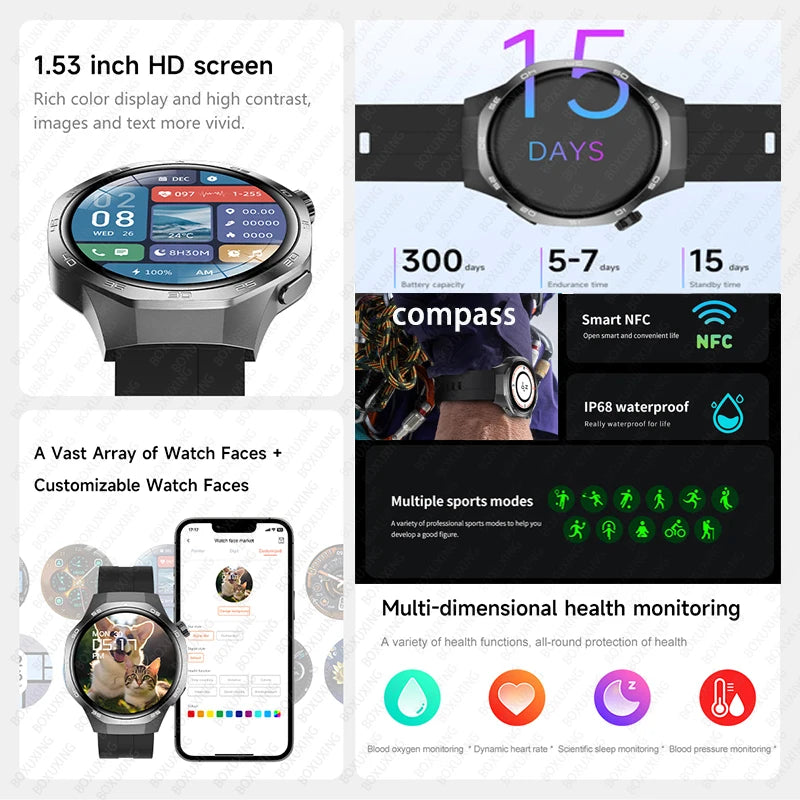 2025 Neue 5 MAX Smartwatch HD AMOLED GPS NFC Anruf