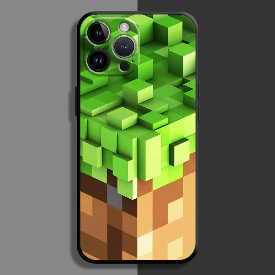 Grüne Pixel-Monster-Hülle für iPhone