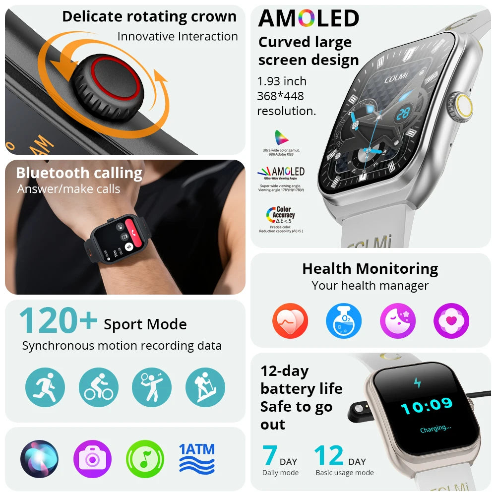 P86 AMOLED Smartwatch mit Anruf & Gesundheit