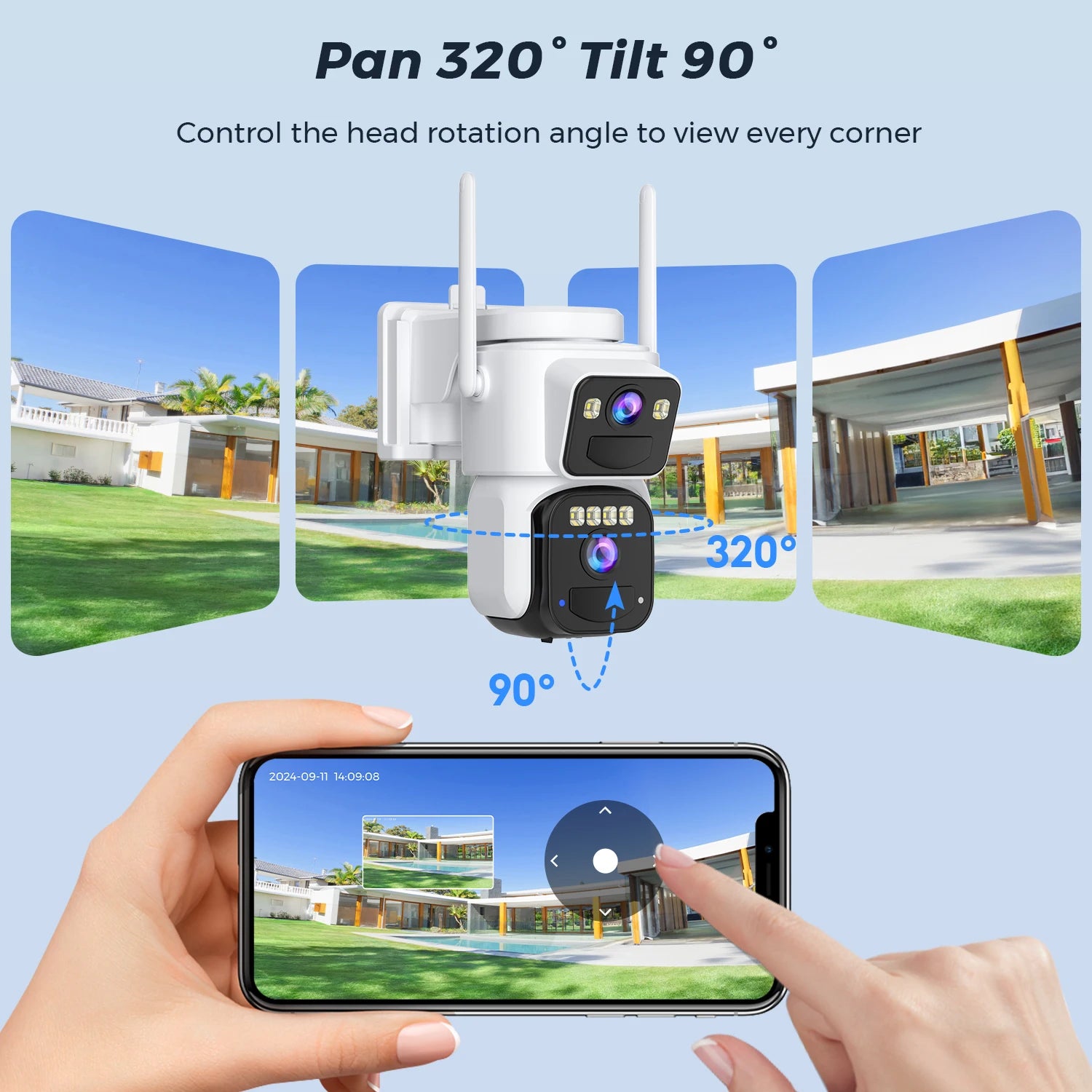 8MP Solar WLAN Überwachungskamera mit Dual-Linse