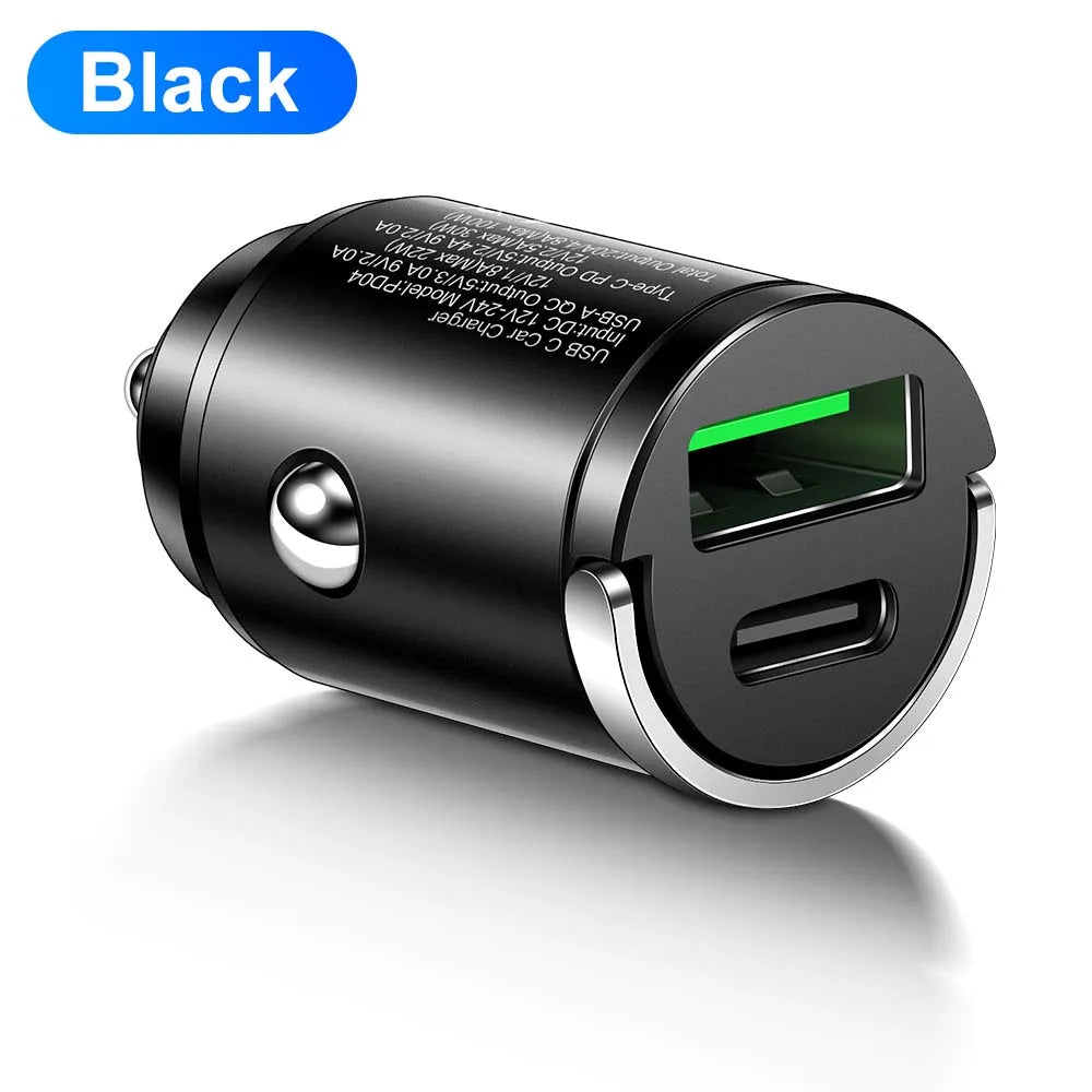 PD QC Schnellladegerät mit Zugring Auto Ladegerät