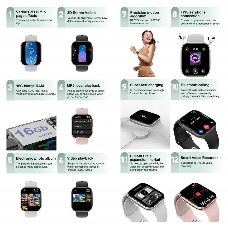 2025 GPS-Smartwatch Damen & Herren mit Herzfrequenz