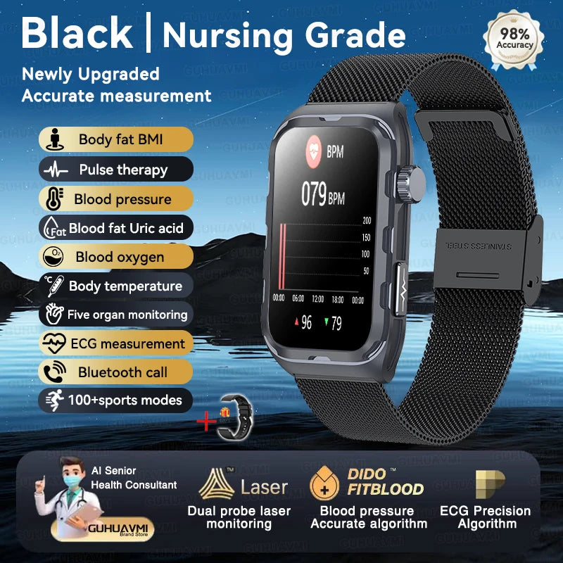 2025 Pflege Smartwatch mit EKG PPG Blutwerte