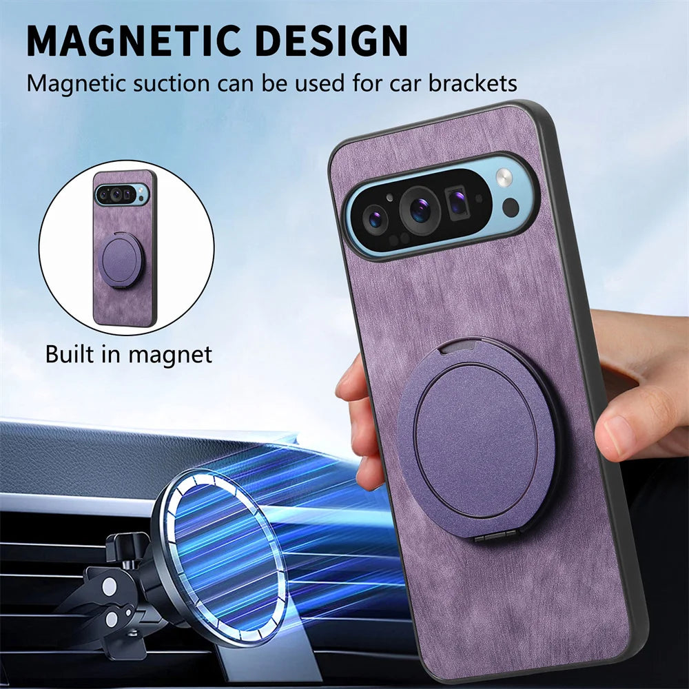 Magsafe Lederhülle mit Ständer Pixel