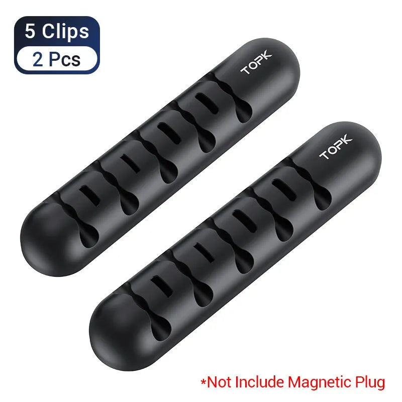 Magnetic silicone cable holder for cables