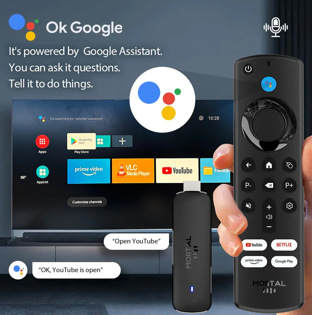 Android 14 TV Stick mit 4K Ultra HD Streaming