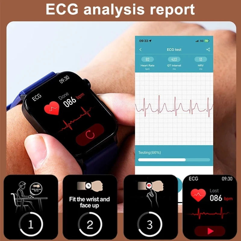 2024 AI Gesundheits-Smartwatch EKG Blutfett & Harnsäure