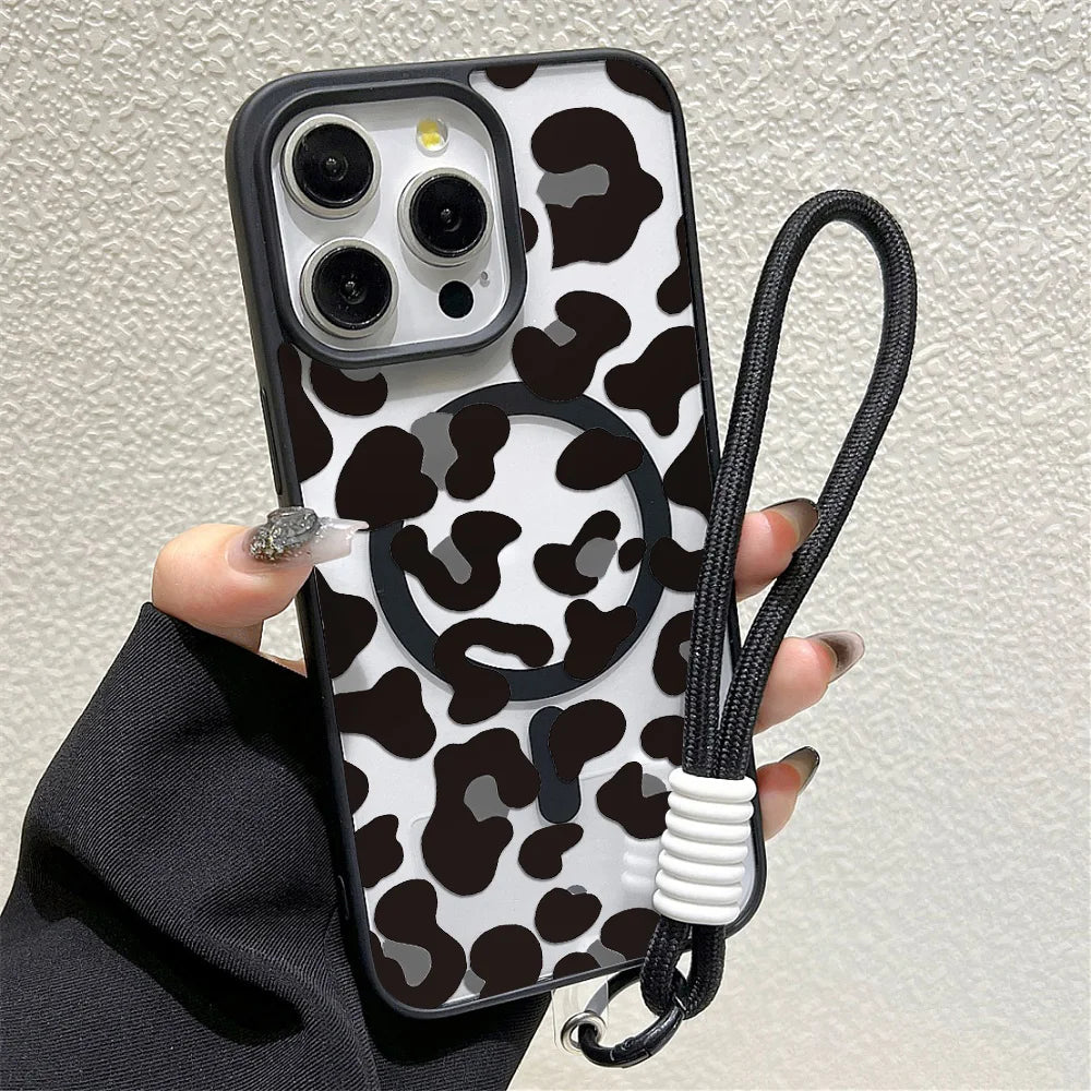 Leoparden Muster Klare Magnet Hülle für iPhone