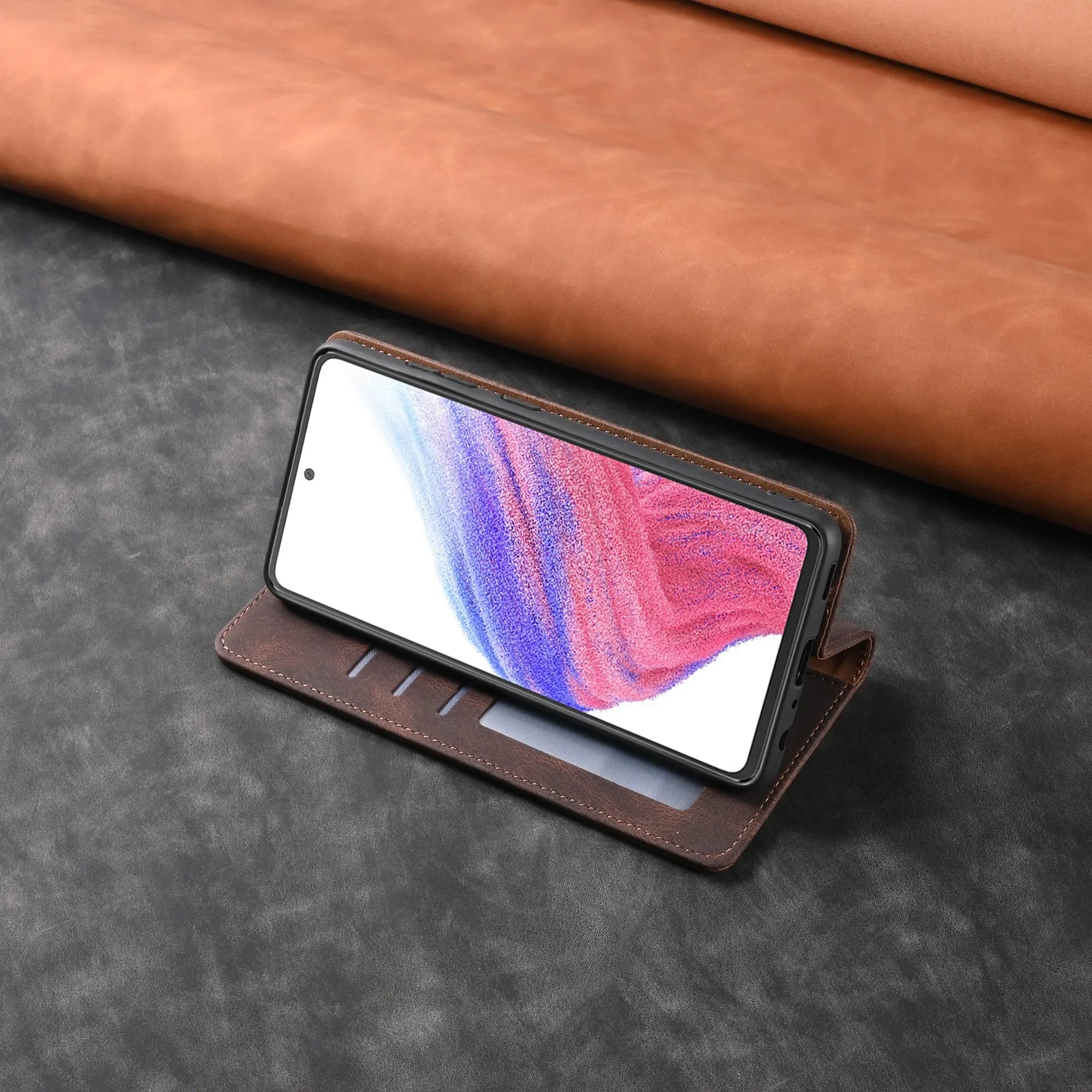 Leder Flip Hülle für Samsung Galaxy