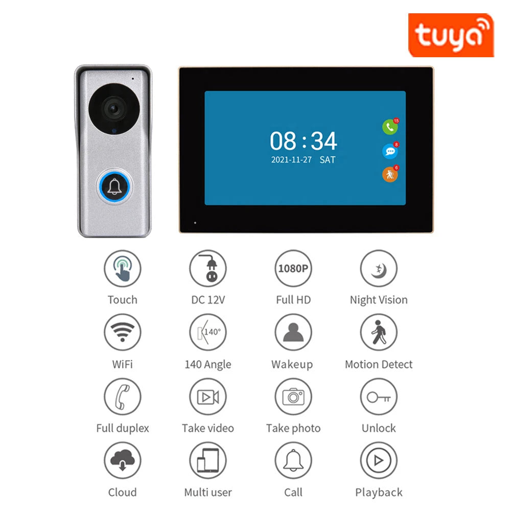 Tuya WiFi Video Doorbell with 1080P IP Intercom