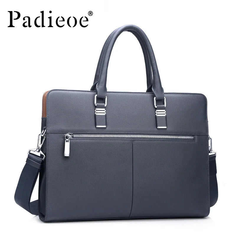 Padieoe Luxus Echtleder Herren Laptop Tasche