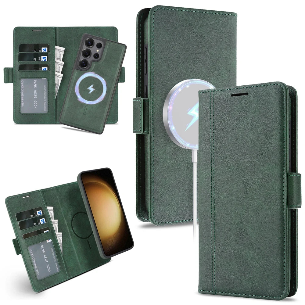 2-in-1 Leder Wallet Hülle für Galaxy S25 Ultra