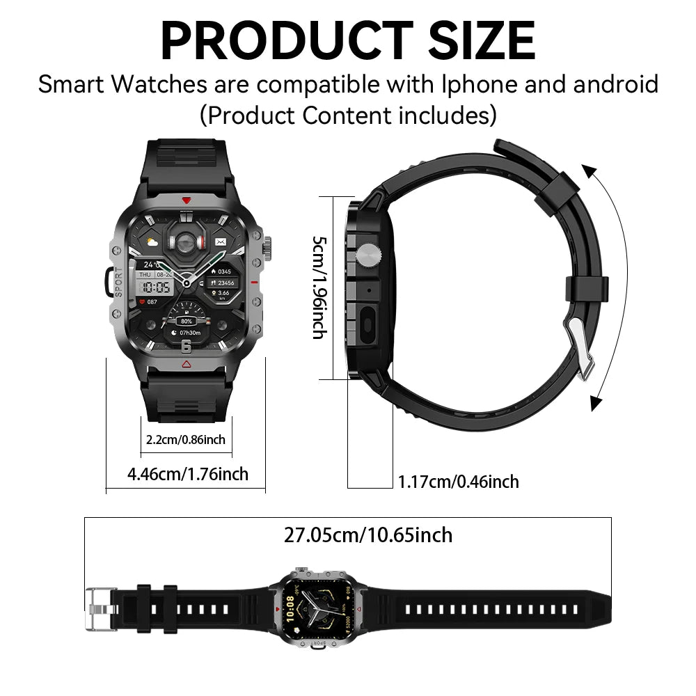 Outdoor Smartwatch mit 2,01" HD Display & Bluetooth