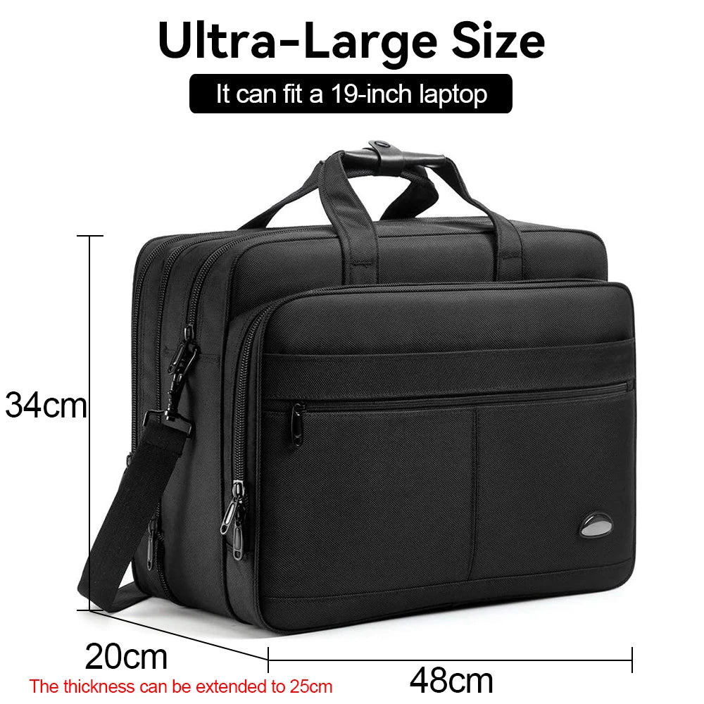 Large men's briefcase for 19-inch laptops