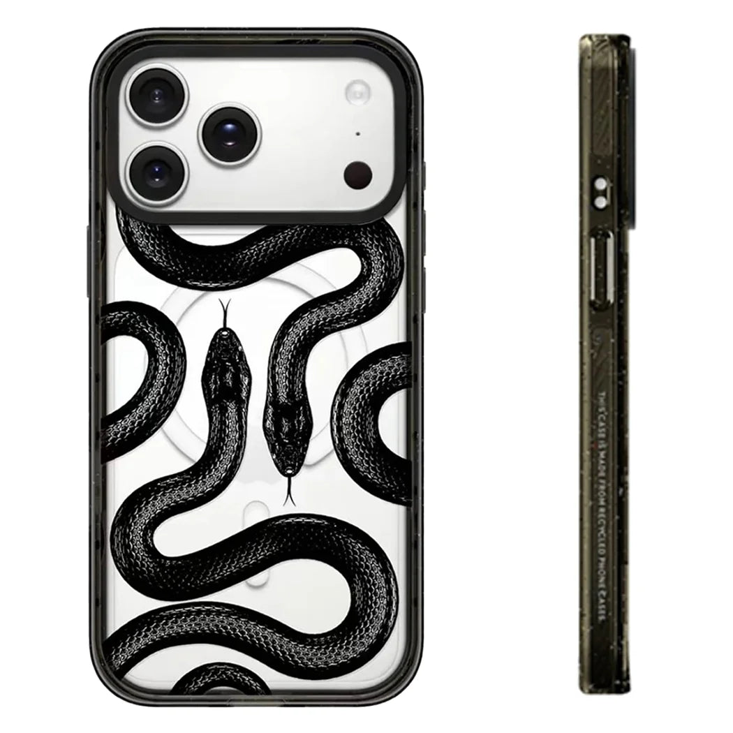 Leopard Snake 2.0 Magnethülle iPhone Acryl Schwarz