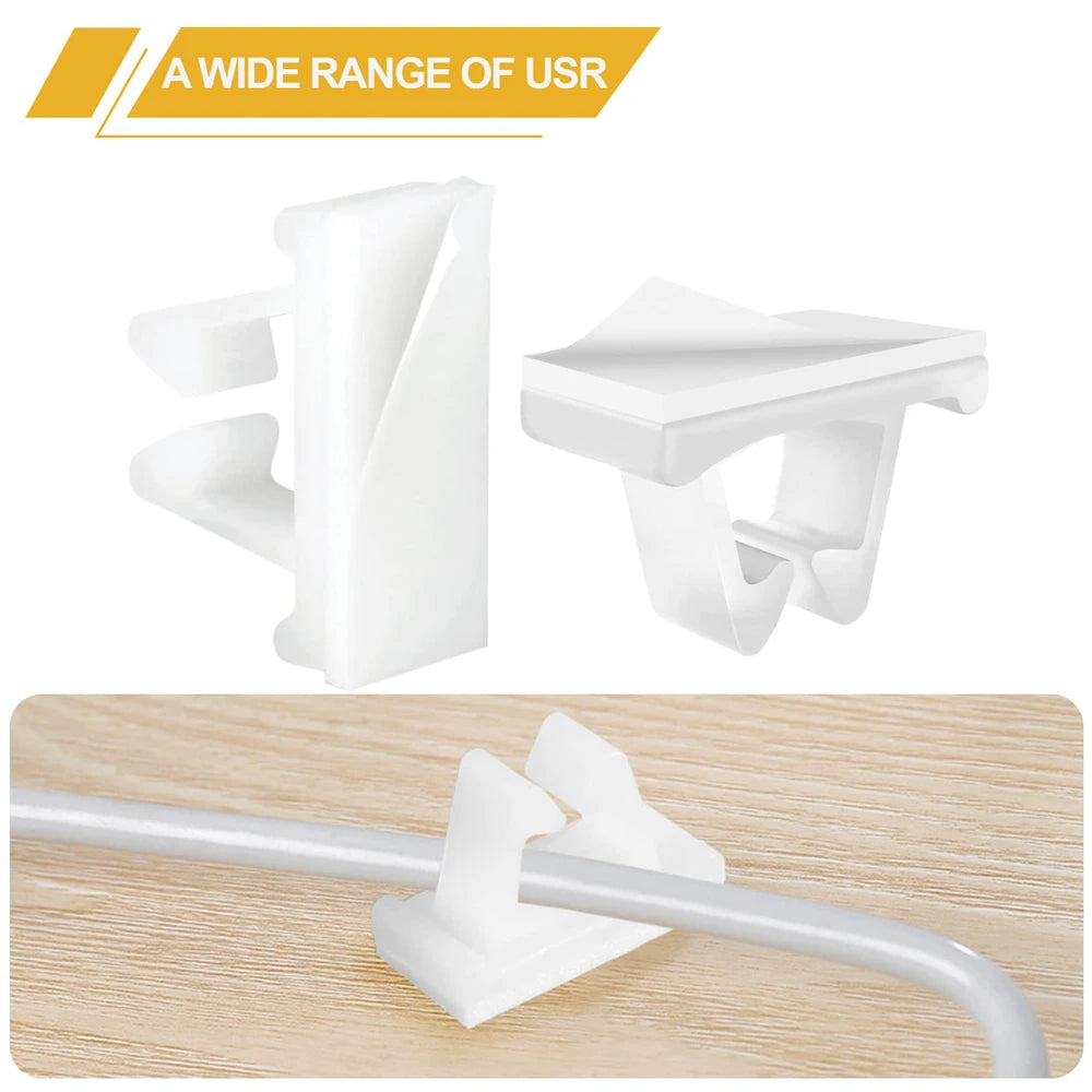 M-Typ Kabelclips Set Weiß für Schreibtisch Kabelmanagement