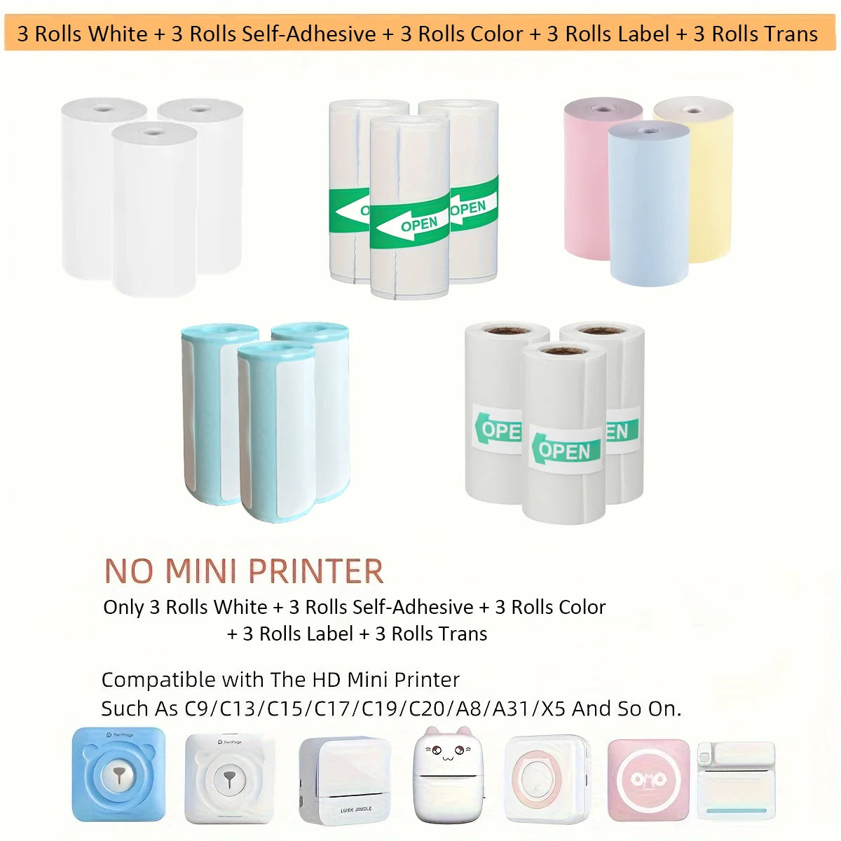 Tragbarer Mini-Thermodrucker Bluetooth ohne Tinte