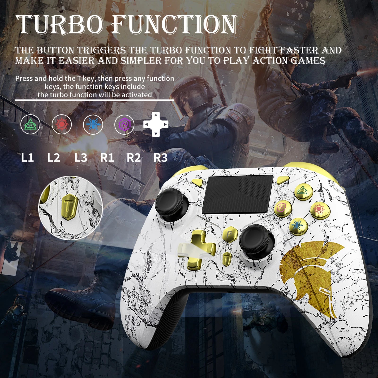 Multiplattform Bluetooth Controller mit Vibration