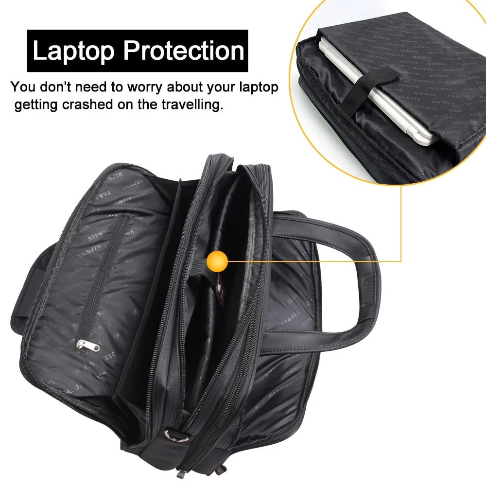 Large men's briefcase for 19-inch laptops
