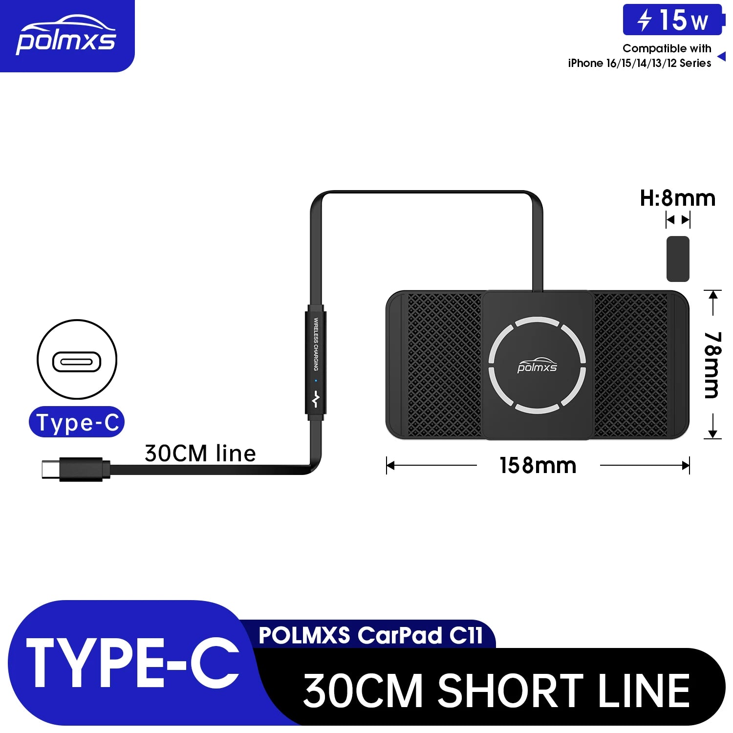 Magnetic Wireless Car Charging Pad for iPhone