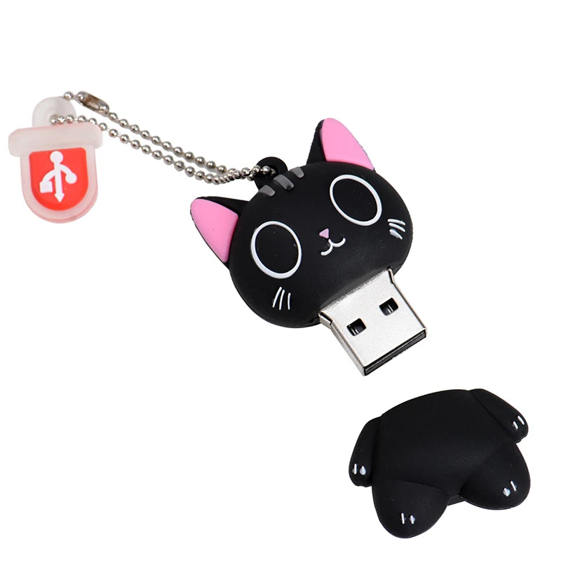Mini Cartoon USB Stick 128GB Katze Schlüsselanhänger