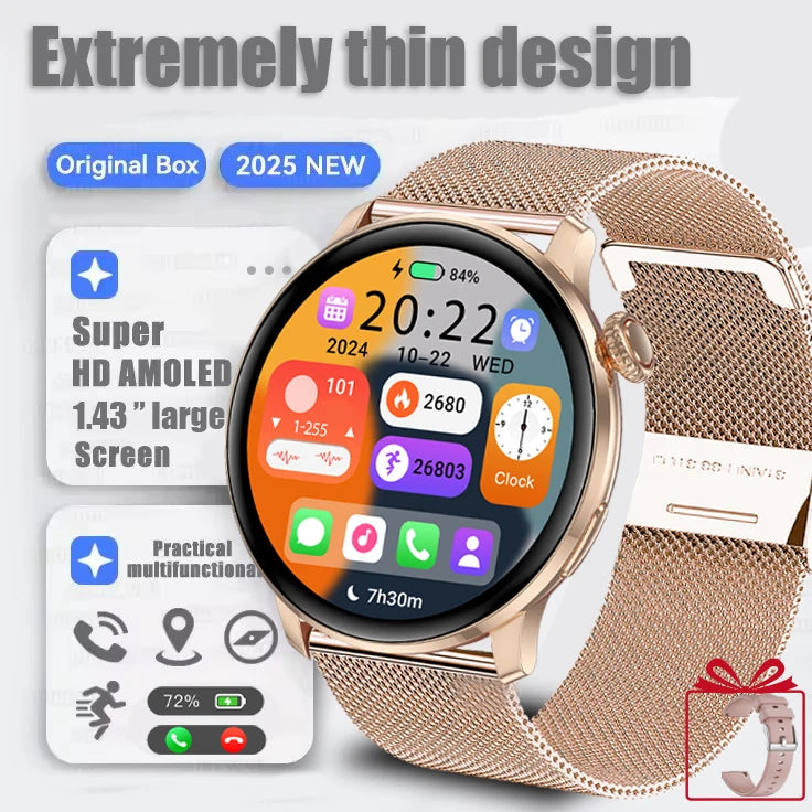 2025 Damen Smartwatch GPS Sport Gesundheit Bluetooth