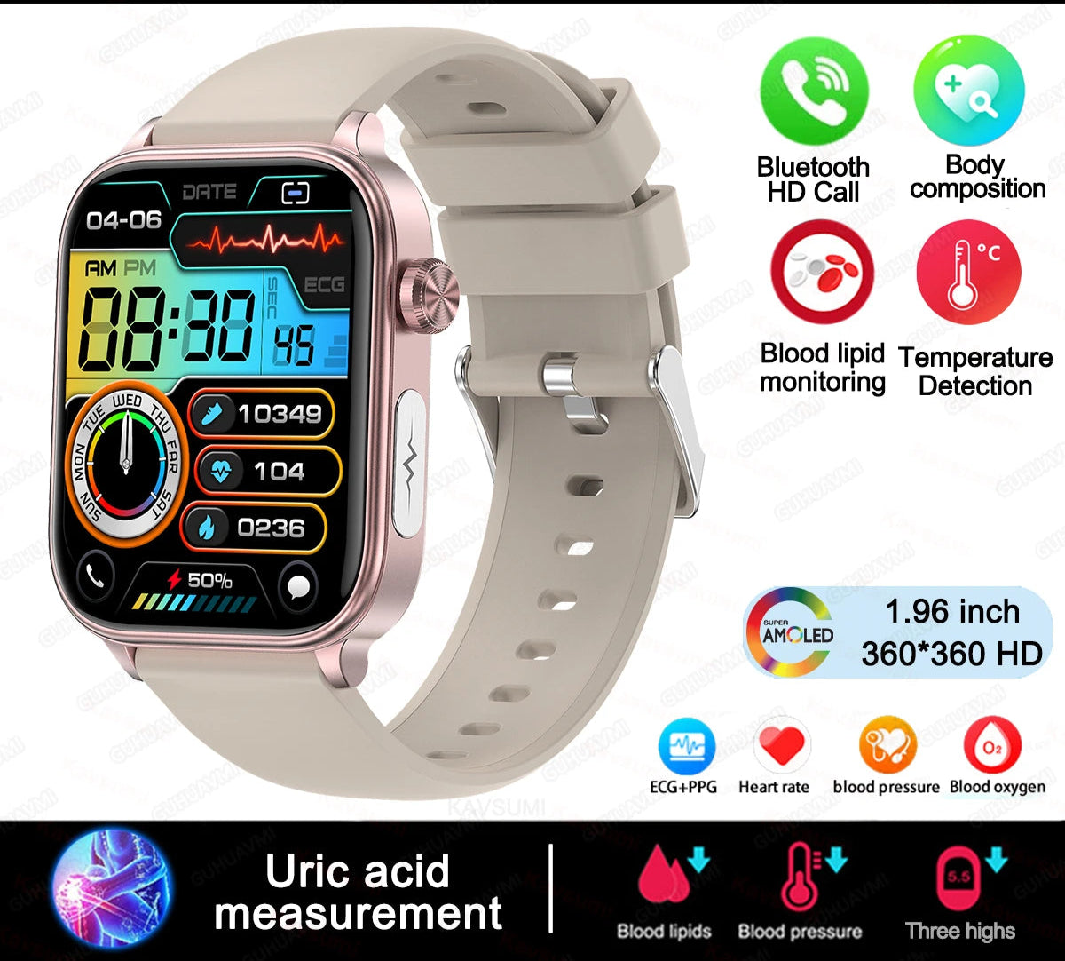 Intelligente Gesundheits-Smartwatch mit Blutdiagnose