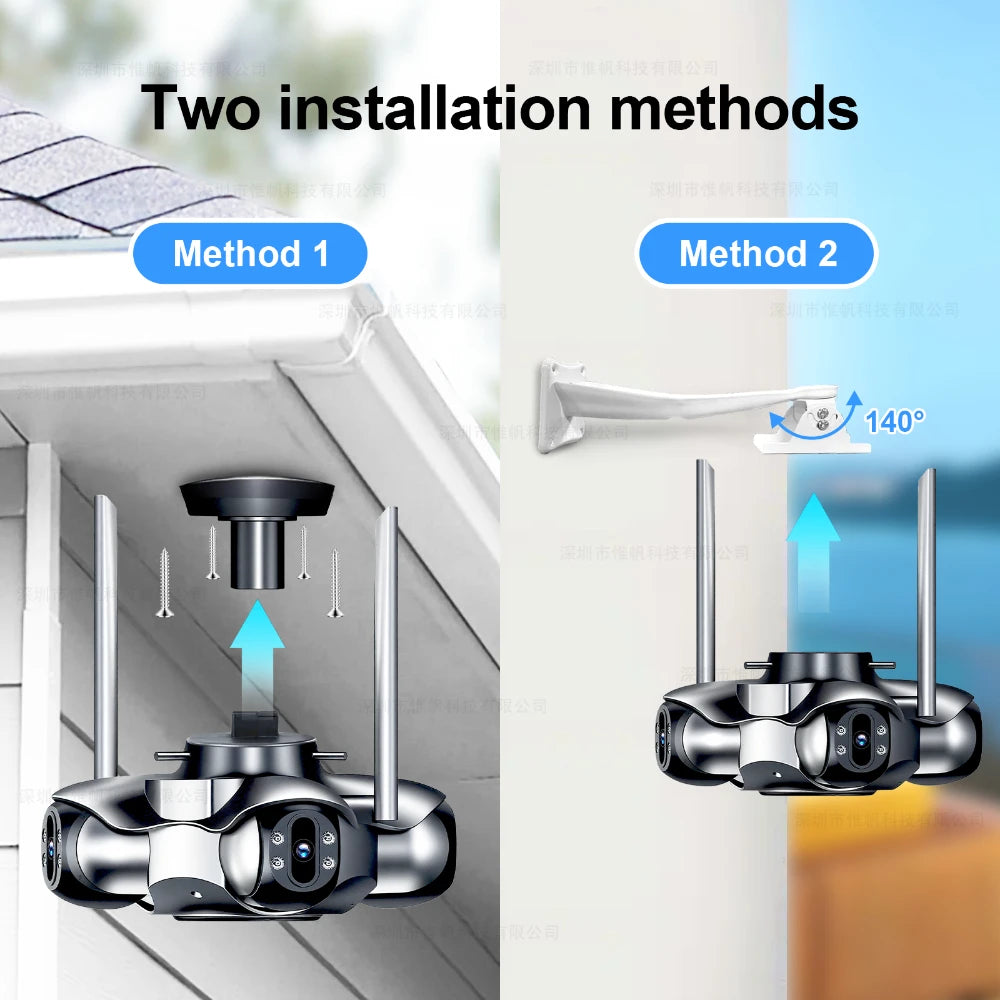 10K 20MP WLAN PTZ Kamera Outdoor Vierfach-Ansicht